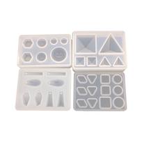 Silicone Crystal Epoxy Mold with Hole Pendant Handsize Simple Mold Fine Material Made Craft DIY Casting Tool gray