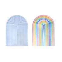 Cement Tray Molds Striped Pallet Silicone Mould DIY Handmade Concrete Home Decorative Tool for Fruit Snack Plate Jewelry L white