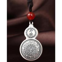 Retro moliūgų pakabukas Vyriškas ilgaamžiškumas Turtas Amuletas Aksesuarai Madingi Zodiako simboliai Fu aštuonių trigramų karoliai vyrams papuošalai balta