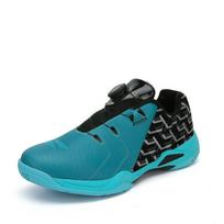 Badminton Shoes Boy Girl Spin Teen Turn Button Table Tennis Training Tennis Shoes 47 juoda