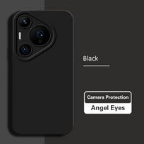 Soft Matte Case for Huawei Pura70 Pura 70 P60 P50 Pro Plus Pro+ Ultra P50E 5G  Square Liquid Silicone Lens Protection Back Cover Huawei Pura 70 black