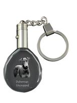 Dobermanas, Dobermano pinčeris, Dobis I - pakabukas su šuns nuotrauka, krištolinis raktų pakabukas dovanų dėžutėje, unikali dovana nuo Art-Dog skaidri