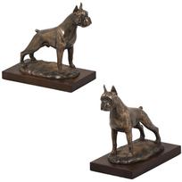 Bokseris, Vokiečių bokseris I - šuns statulėlė, figūrėlė ofisui, trofėjus šunų parodai pagal Art-Dog prekės ženklą ruda