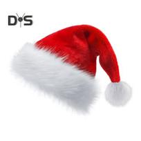 Unisex Kalėdų Kalėdų Senelio kepurė Itin didelė ir stora Naujųjų metų vakarėliui skirta beanie Kontrastinga spalva Elastinga Stora pliušinio dekoro Kalėdų Senelio Cosplay Šventiniai galvos apdangalai suaugusiems One Size A red