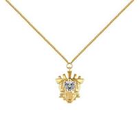 925 Sterling Silver Gold Coated Silver Quartz Motif Necklace Choker Long Chain Luxury Women Weddng Jewelry Wholesale sidabras