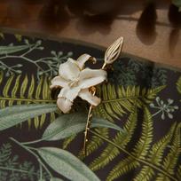 Lily Tulip Cosmos Brooch Spring Flowers Plants Gentle Women Wedding Pin Brooch Graduation Gift
