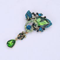 Water Drop Brooch Rhinestone Crystal Women 'S Sweater Coat Accessories Corsage Jewel Coat Fixing Pin gray
