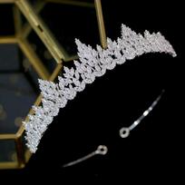 Nauja Tiara Aaa Cz Nuotakos Galvos Papuošalas Vestuviniai Papuošalai Nuotaka Krištolinė Karūna Galvos Juosta Mados Papuošalai A00676 Diameter14.0 cm balta