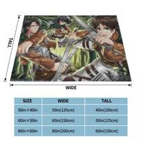 Attack On Titan Flannel Throw Blankets Shingeki No Kyojin Anime Blanket for Bedding Car Super Warm Bedroom Quilt 75x100cm 30x40in gray