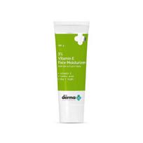 The Derma Co 3% vitamino E veido drėkinamasis kremas su vitaminu E ir pieno rūgštimi sausai ir pleiskanojančiai odai - 100 g