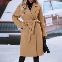 Womens  Jackets Buttons Fall Casual Windbreaker Coats Jacket Outerwear With Pockets S raudona