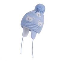 Toddler Infant Baby Boys Girls Skull Cap Winter Beanie Knitted Fleece Lined Cute Cartoon Bear Kids Warm Earflap Hats L  2-5T gray