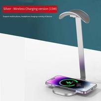 15 W belaidžio įkrovimo Bluetooth ausinių stovas Belaidis įkroviklis Ausinių stovas Ausinių laikiklis Metalinis ausinių laikiklis CHINA stiebo spalva