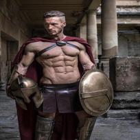 Medieval Spartan Warrior Halloween Costume 300 Movie Helmet Shield Bracers Leg Guard Fully Fit gray