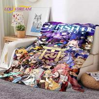 3D Cute Genshin Impact Cartoon Game Soft Flannel Blanket for Beds Bedroom Sofa Picnic,Throw Blanket for Outdoor Leisure Nap Gift 30x40in