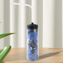 Sports Water Bottle Fitness 650 ml Lightweight for Women Men Squeeze Cup White Long Straw white