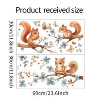 Fun-b48 Animacinis Dažytas Voverė Lipa Medžiu Vaikų Miegamojo Svetainės Sienos Puošybos Sienos Lipdukai 30*60CM*2PCS/fun-b48 beige