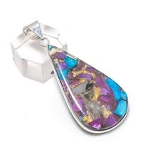 Natural Blue Spiny Oyster 925 Sterling Silver Jewelry Pendant 2.17  n8i40 white
