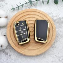 For VW Volkswagen Golf 7 MK7 Tiguan MK2 For SEAT Ateca Leon FR 2 Ibiza For Skoda Octavia A7 TPU Car Remote Key Case Cover Shell juoda