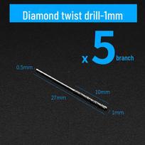 Diamond twist drill bit for jade, beeswax, crystal, and glass. Electric grinder included.