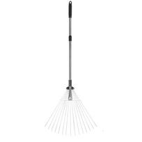 ALLSOME Adjustable Rake Shrub Deciduous Collector Garden Leaf Rake Expandable Leaves Cleaning Tool Aluminum and Stainless Steel Material sidabras/juoda