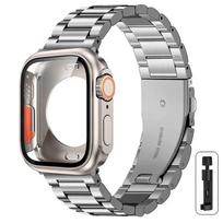 Classic Change to Ultra 2 Case+Band For Apple Watch 44mm 45mm Metal Stainless Steel strap for iWatch series Series 9 Ultra2 8 7 6 SE 5 4 45mm gray