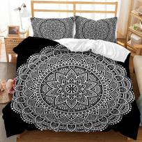 Mandala Duvet Cover Set Elephant Boho Chic Hippie Twin Bedding Mandala Polyester Comforter Cover Adults Double Queen King Size 70x133cm 2pcs gray