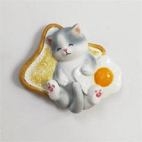 Cat Cartoon Creative 3D magnetinis užsegimas šaldytuvo lazdelinis magnetas namų dekoravimui gray