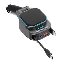 Automobilinis „Bluetooth“ MP3 grotuvas be nuostolių garso kokybės dvigubai ištraukiamas kabelinis automobilinis įkroviklis, greito įkrovimo automatinis 【1】No Overheat Protection juoda