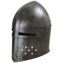 14th Century Epic Dark Sugar Loaf Helmet- 18 Gauge Steel for LARP Reenactment