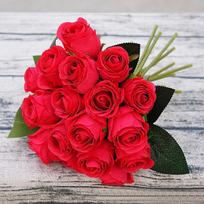 18 Galvų/puokštė Rožių Rankų Dirbtinės Šilkinės Gėlės Vestuvių Namų Dekoravimui Nuotakos Puokštė raudona