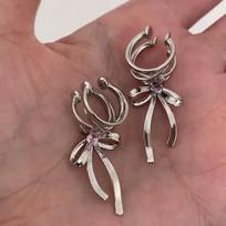 1 Pair of Pink Butterfly Ear Cuff Earrings For Women Girls Fashion Bowknot No Piercing Clips Earrings Fake Piercing Ballet Clips On Jewelry 2pcs