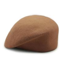 Women's Autumn and Winter Solid Color Temperament Beret Hat Casual Warm Hat tamsi chaki spalva