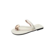 2024 Women's Slipper 2024 Summer Flat Shoe Comfort Sandals for Women Slippers Outdoor Casual Party Flip Flops Crystal Rome Shoes 35