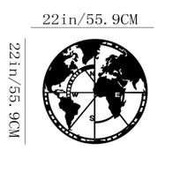 2D Metal World Map Globe  Elegant Artwork for Wall Hangings, Unique Metal Sign Designor Travel Enthusiasts’ Spaces juoda