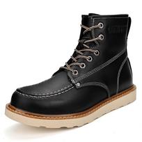 Madingi neslystantys platforminiai vyriški motokroso batai Rankų darbo odiniai ankle boots Suvarstomi kasdieniai aukštakulniai vyriški avalynė Naujas dizainas Walk Botas 39 juoda