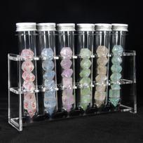 Glitter Effect Dice Set 42pcs DND Game Polyhedral D&D Dice with Tube for Role Playing Game Math Teaching white