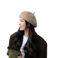 Women's Wool Beret  Autumn and Winter Warm Retro Fashion Outdoor Artist Hat Cap one   size