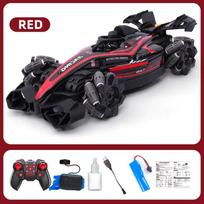 New RC Car LED Light 2.4G Radio Remote Control Cars Sports High Speed Drive Car RC Watch Gesture F1 Formula Racing Boys Toy Supercar 1 Battery raudona