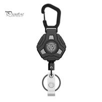 1/2Pcs Polygonal Carabiner Keychain with 60cm Retractable Wire Rope Lobster Clasp Design Easy Key Fixation Climbing Camping Travel Keychain 1pc gray