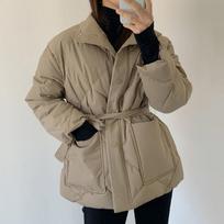 Rudens žiema Moteriškas medvilninis pamušalas Parka striukė, paltai stovi apykakle Argyle modelio vientisos spalvos Preppy Style Vienaeilės kišenės Suvarstomos vieno dydžio OneSize smėlis