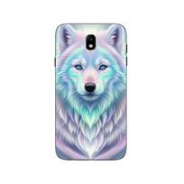 Samsung Galaxy j7 2018 case White wolf purple reflection Maniacase juoda