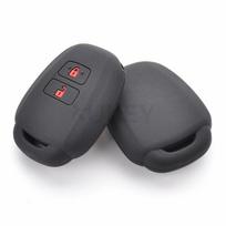 2 mygtukai, skirti Toyota Aqua Ractis Vitz RAV4 HiAce Land Cruiser silikoninio rakto dėklo dangtelio 2010–2019 m. juoda