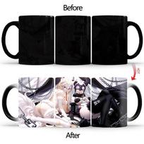 Spalvos pakitimas kavos puodelis Creative Nightdress Beauty Heat Sensitive Cup BSKT-163 Spalvų keitimo puodelis Anime Keraminiai puodeliai Kavos puodeliai 301-400ml