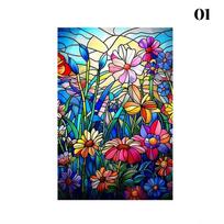 Europos stiliaus aliejinė tapyba Menas Privatumo langų plėvelė Statinė klijuojama vinilo retro vitražo plėvelė namų vonios kambario dekoro lipdukai 40x60cm
