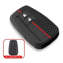 2/3/4 mygtukų silikoninis automobilio rakto dėklas, dangtelis, pakabukas laikiklis Toyota Prius Camry Corolla Avalon CHR RAV4 Land Cruiser Prado raktų pakabukas raudona