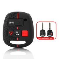 Silikoninis automobilio rakto dangtelis apvalkalas pakabukas TOYOTA Avensis Camry Corolla RAV4 PRADO YARIS Tarago FJ Cruiser Land for Lexus rakto dėklas juoda