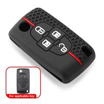 Silikoninis automobilio rakto dėklas apsauginis dangtelis Peugeot 207 307 308 407 607 807, Citroen C2 C3 C4 C5 C6 juoda