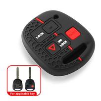 Silikoninis automobilio rakto pakabuko dėklas apsauga TOYOTA CAMRY RAV4 PRADO COROLLA AVENSIS LAND CRUISER YARIS juoda