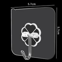 Simple Heavy Duty Strong Self Adhesive Stick On Hook Sticker Hook Non-dilling Super Glue Hook Household Nails Hook Curtain Wall Hook Multi-Function Transparent/5.7*5.7cm
